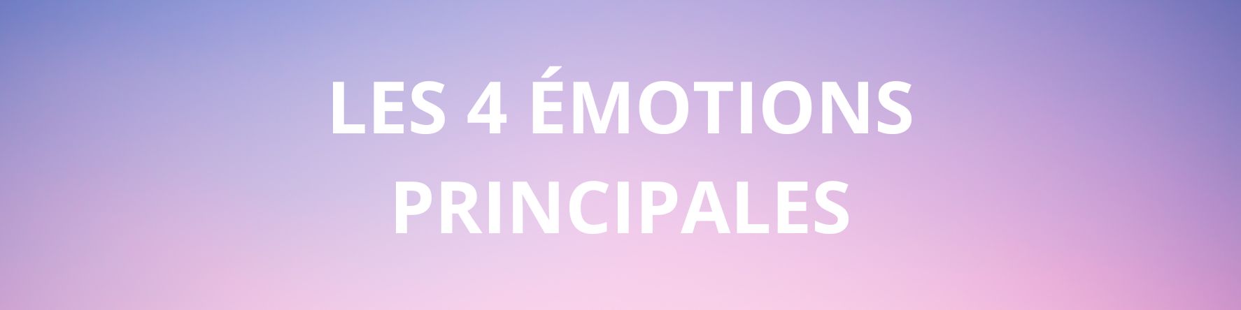 Les 4 émotions principales